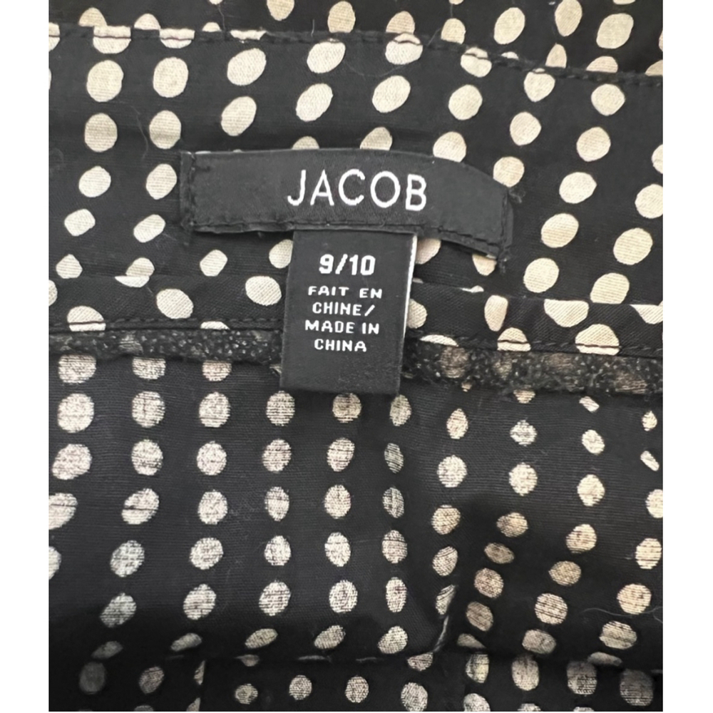JACOB Black & Tan Polka Dot A Line Mid Length Skirt 9/10 - Picture 8 of 9